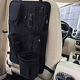 Автомобільний органайзер тактичний на спинку сидіння PLATO чорний із системою MOLLE, фото 4