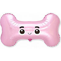 Фольгована кулька велика фігура Кістка рожева 77х45см Flexmetal в упаковці