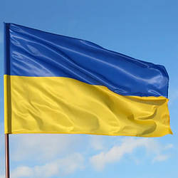 Прапор України з атласу, великий, розмір: 140х90 см, прапор України, прапор України, атлас