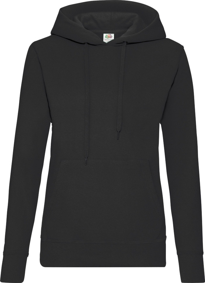 Худі Fruit of the Loom Hooded Sweat Ladies (Черный XS), фото 1