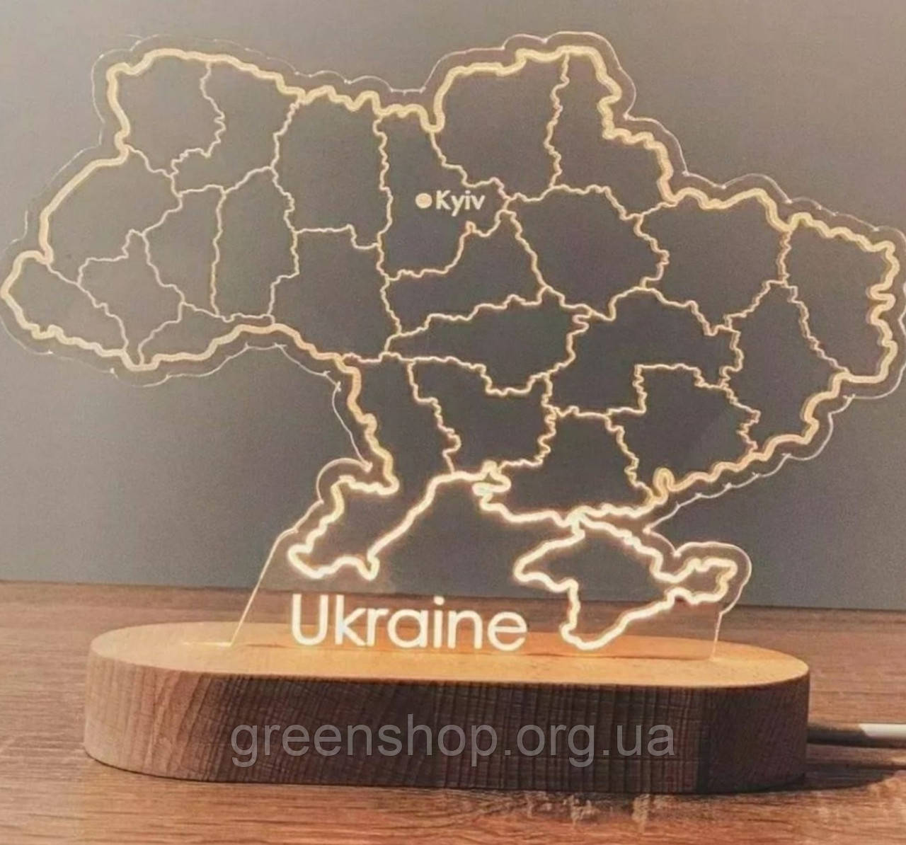 Нічник світильник мапа України Київ 18/13 см