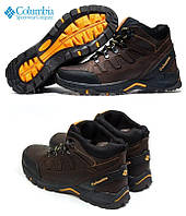Мужские зимние кожаные ботинки Columb NS brown, Сапоги, кроссовки зимние коричневые, Мужская зимняя обувь