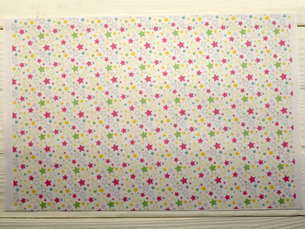 Фетр с рисунком "Звездочки пастельные" (Корейский жесткий 1,2 мм), фото 1