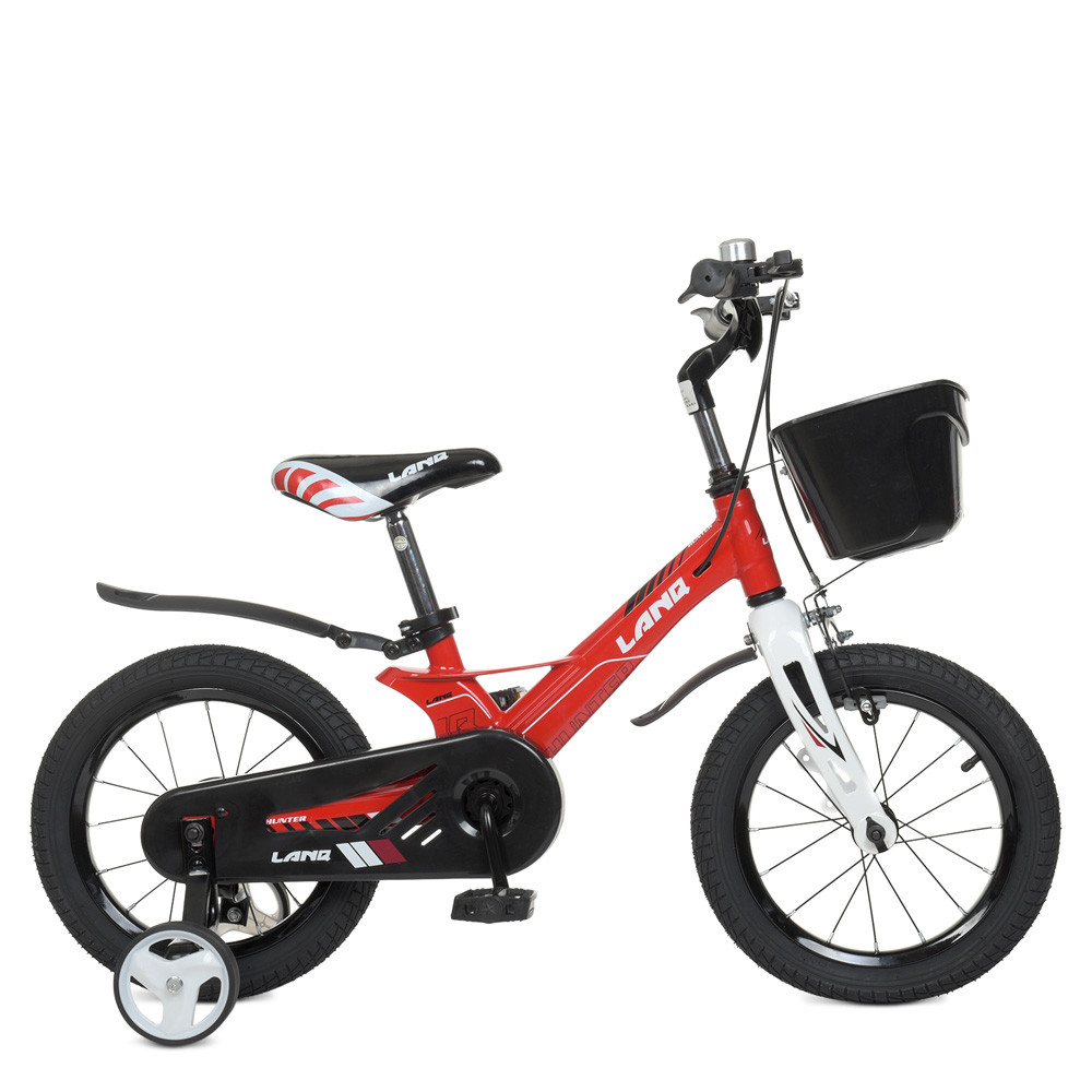 Велосипед дитячий двоколісний з кошиком PROF1 WLN1450D-3N 14 дюймів Червоний