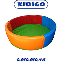 Сухий басейн без кульок дитячий ігровий манеж для дітей м'який KIDIGO 0,9"Коло" (0,9 x 0,9 x 0,4 м.)