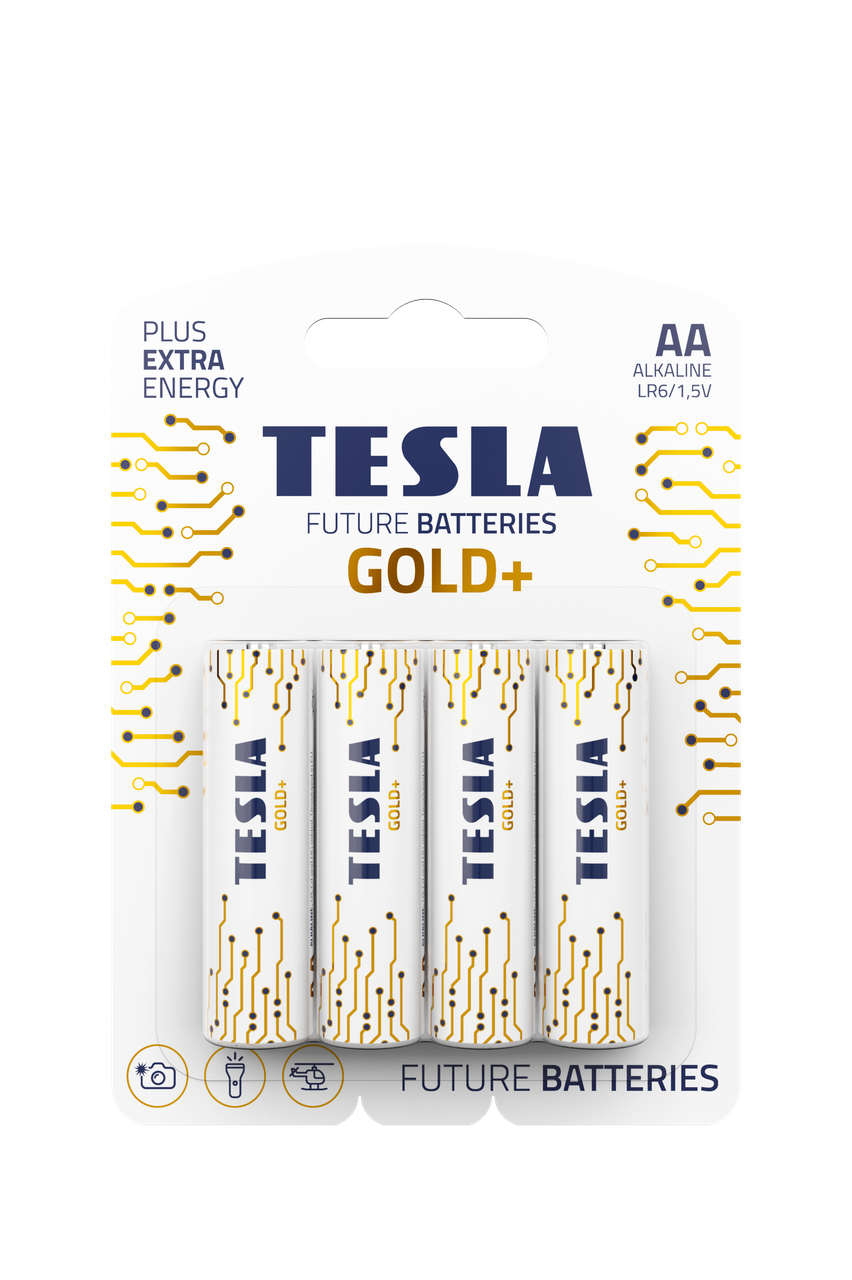 Лужні батарейки TESLA GOLD+ AA (LR06) 4 шт.