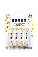 Щелочные батарейки TESLA GOLD+ AA (LR06) 4 шт.