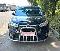 Кенгурятник с усами (защита переднего бампера) Toyota Highlander 2013-2019