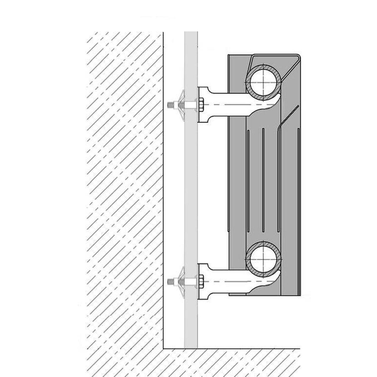 Кронштейн секційного радіатора CRISTAL NS-1013 кутовий білий 85x56x48мм (кратно 2) - фото 3 - id-p1552992945