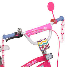 Велосипед дитячий двоколісний з кошиком PROF1 Unicorn Y14242-1 14 дюймів Рожевий, фото 2