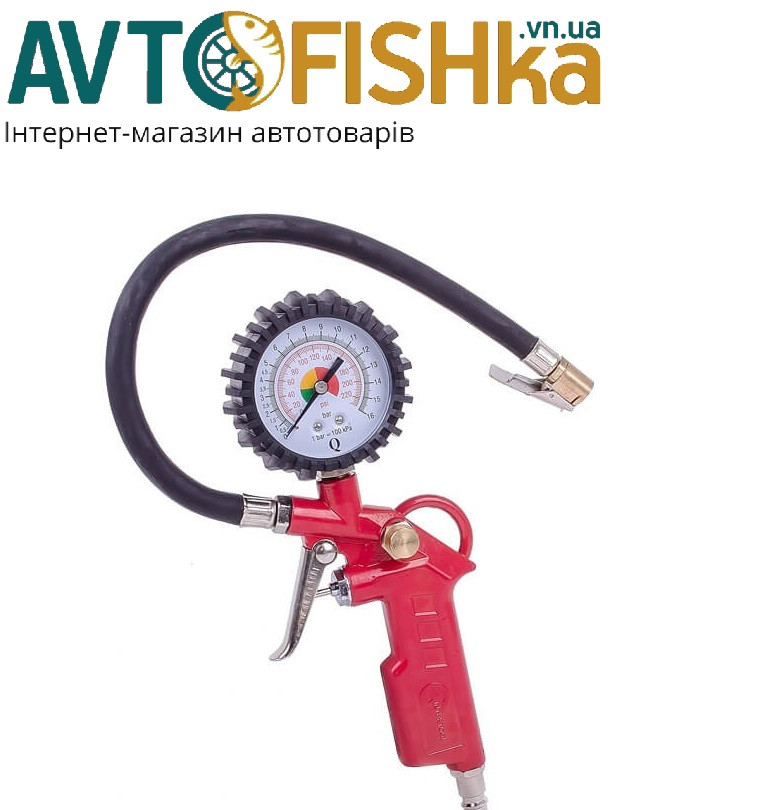 Пістолет підкачки з манометром (блістер) Intertool