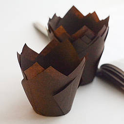 Капсула (форма) паперова Тюльпан (коричневий), 10 шт.