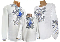 Белая Домотканая рубашка вышиванка для мальчика Семья Family Look р.92 - 140