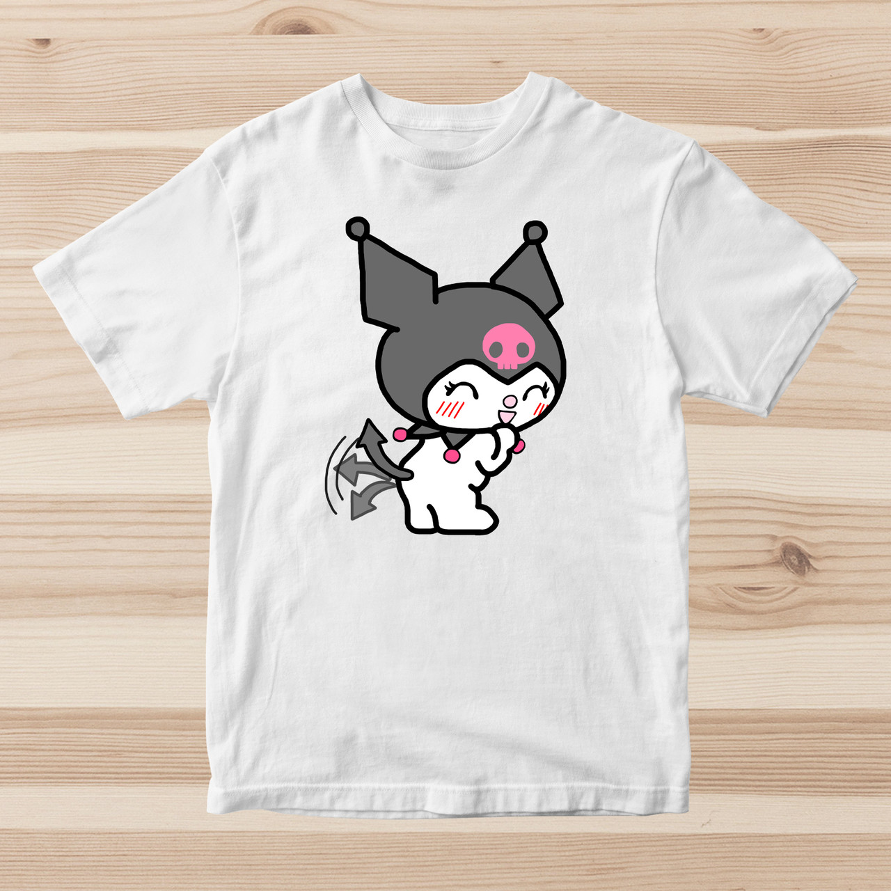 Дитяча біла футболка з принтом "Onegai My Melody. Онегай Май Мэроди. Kuromi рожевий череп" Push IT