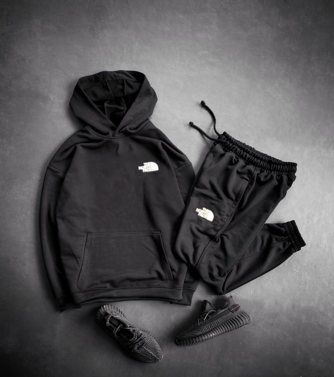 Чоловічий спортивний костюм The North Face чорний весняний осінній | Комплект Зе Норд Фейс худи і штани