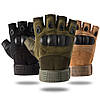 Тактичні рукавички з посиленим протектором і відкритими пальцями, Чорний M / Безпалі рукавички, фото 3