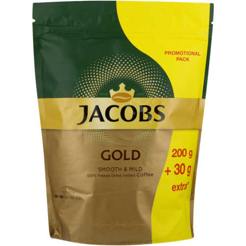 Купити Кава Jacobs Gold розчинна сублімована 230 г у м'якому пакованні ...