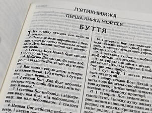 Біблія, біла текстурна, сучасний переклад, Р. Турконяка, 13х19см, твердий переплет, фото 3