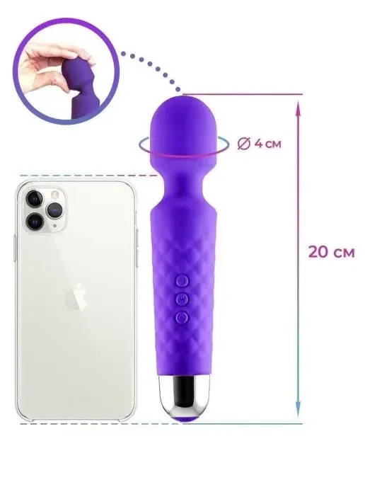 Ультрапотужний масажер 18+20 режимів вібрації, USB заряджання