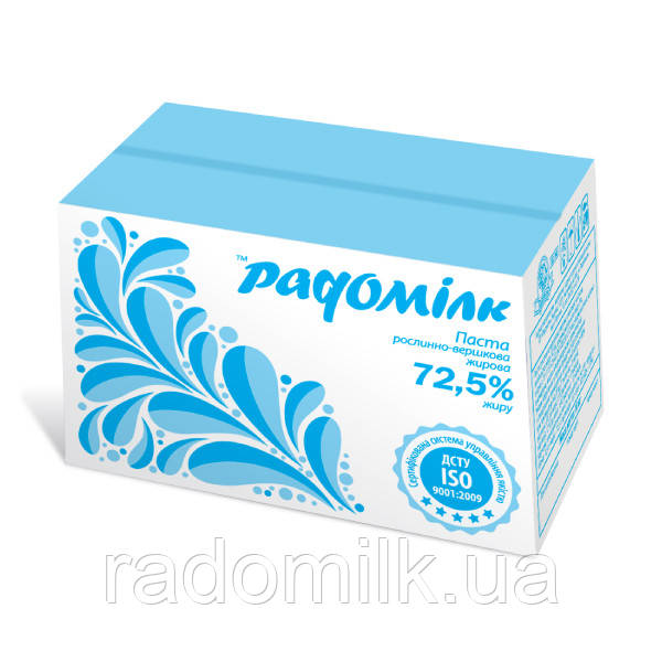 Паста рослинно-вершкова 72,5% (3% молочного жиру) в ящиках 5 кг ТМ Радомілк