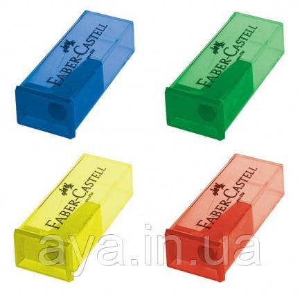Точилка проста кольорова з кольоровим контейнером Faber-Castell, 581525