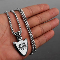 Кулон чоловічий із ланцюжком підвіска сталевий амулет стильний наконечник стріли
