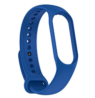 Силиконовый ремешок на фитнес трекер Xiaomi mi band 7 Цвет Тёмно-синий браслет аксессуар замена