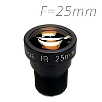 Об'єктив для камер спостереження фіксований Z-Ben MINI-25 M12 F=25 мм, кут огляду 11x8°, F 2,0 1/3"