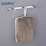 Вішалка GAPPO G202-3 з трьома гачками для рушників, 200 мм, хром, фото 3