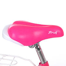 Велосипед дитячий двоколісний з кошиком PROF1 Princess Y1413-1 14 дюймів Малиновий, фото 4