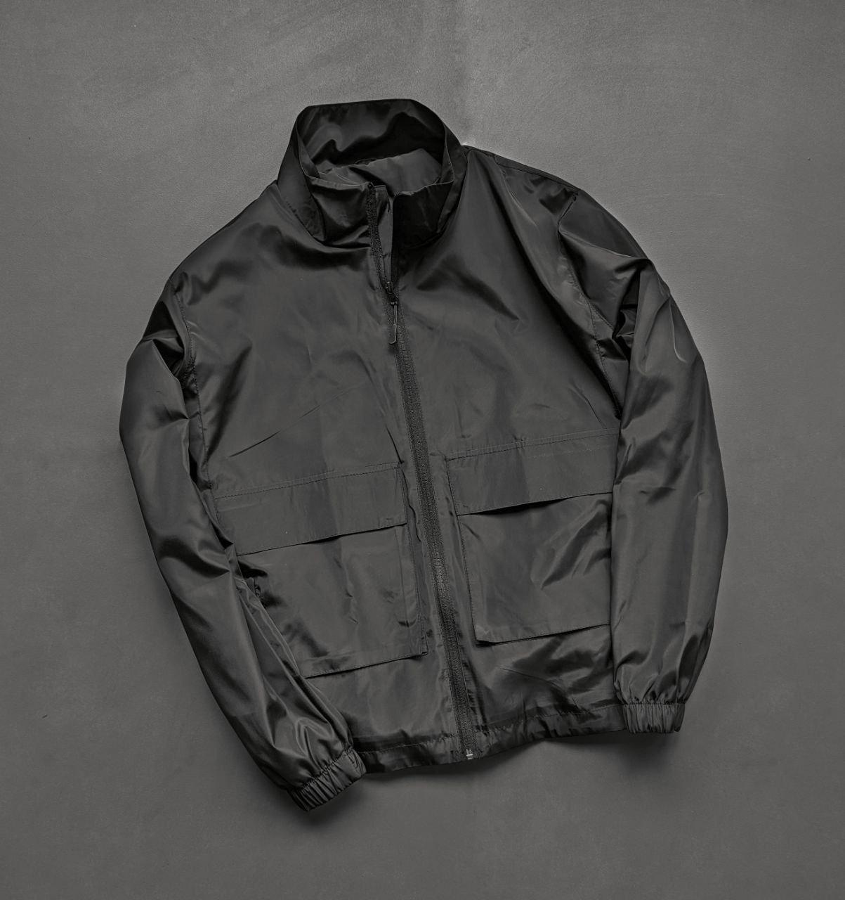 Чоловіча куртка вітровка демісезонна без капішона Reload Pocket чорна / Легка классична куртка весна-осінь