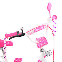 Велосипед дитячий двоколісний з кошиком PROF1 Princess Y1414-1 14 дюймів Білий, фото 2