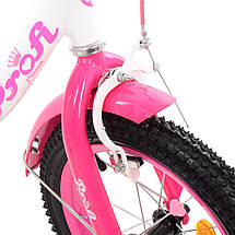 Велосипед дитячий двоколісний з кошиком PROF1 Princess Y1414-1 14 дюймів Білий, фото 3