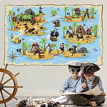 Інтер'єрна наклейка на стіну Пірати морський бій Oracal розмір 96х60см