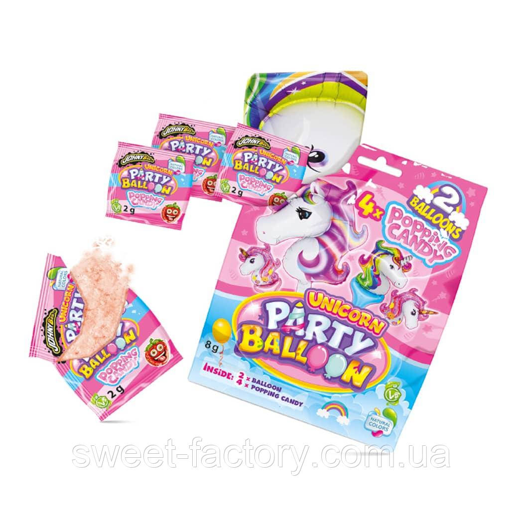 Дитячий святковий набір Цукрова пудра Johny Bee Unicorn + 2 кулі 8 g, фото 1