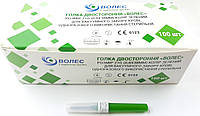 Голка двостороння для вакуумного забору крові G21 зелена ВОЛЕС упаковка 100 шт.