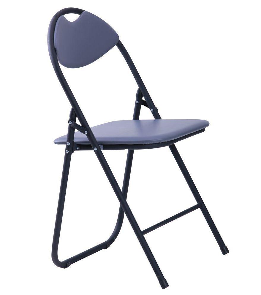 Складаний стілець зі спинкою Джокер чорно-сірий ПВХ для кейтерингу, дачі, саду, вулиці, тераси AMF, фото 1