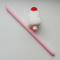 Гелевая ручка розовая Вязаная шапочка