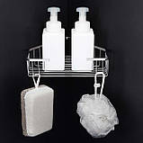 Полиця металева кутова Frap F335, 240х60 мм, хром, фото 3