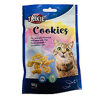 Печенье Cookies Trixie для кошек с лососем и кошачьей мятой 50г