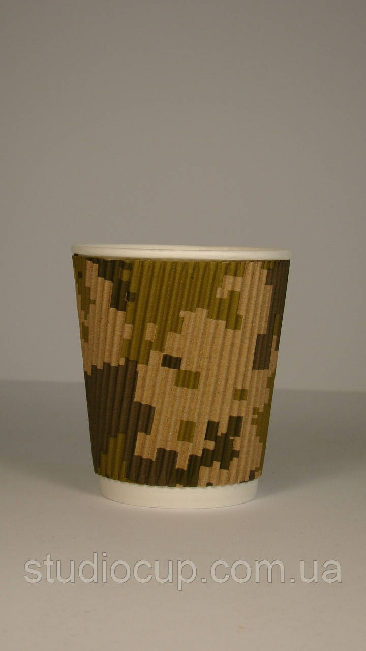 Стакан гофрований 175 мл 30 шт/уп (1ящ/40уп) Мілітарі кр 71, фото 1