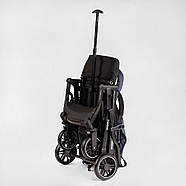 Коляска прогулена JOY Fabiana 58903, рама сталева, футкавер, підстаканик, телескопічна ручка, фото 7