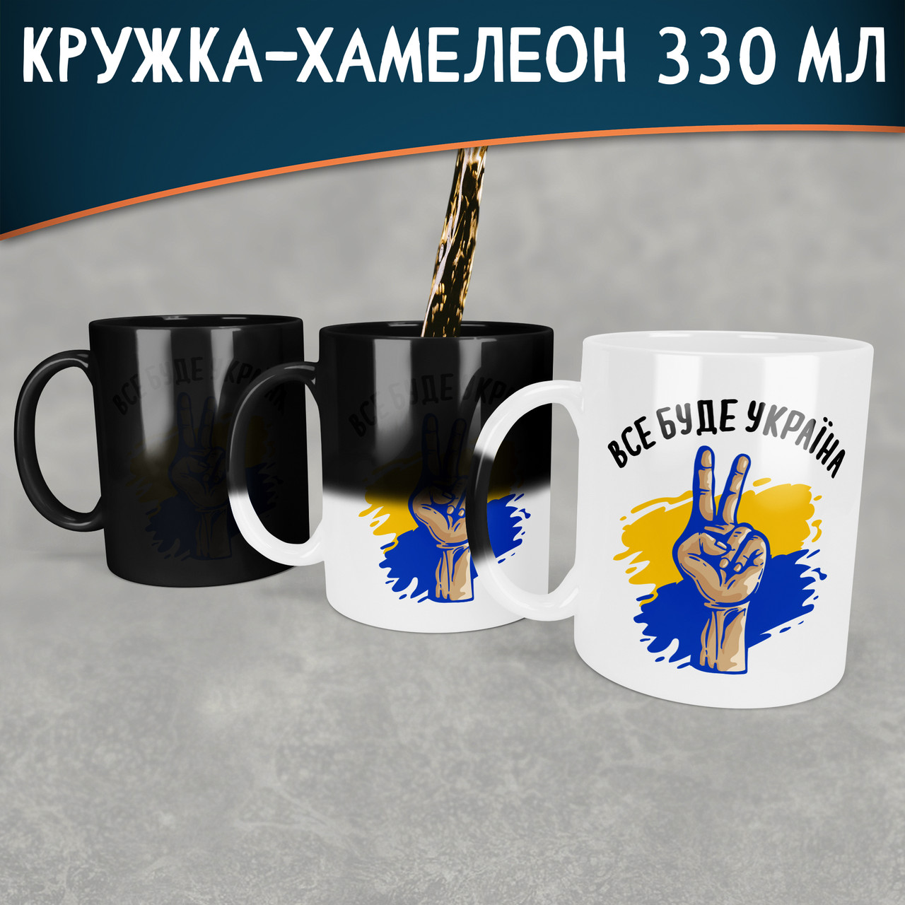 Чашка-хамелеон Все буде Україна victory