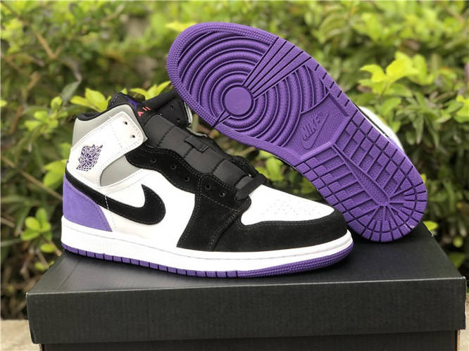 Jordan 1 hotsell mid purple black