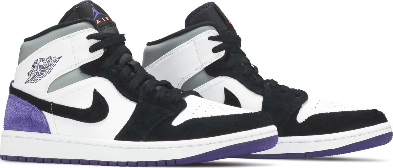 Air jordan 1 mid se purple white red sales