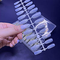 Тіпси гелеві для нарощування нігтів, молочні, овал, 10 пластин