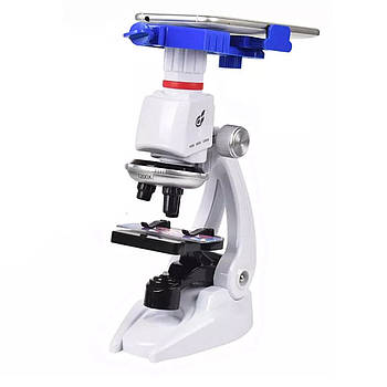 Дитячий Мікроскоп (підсвічування, контейнер з предметним склом, пластиковий тримач для телефону) С 2172