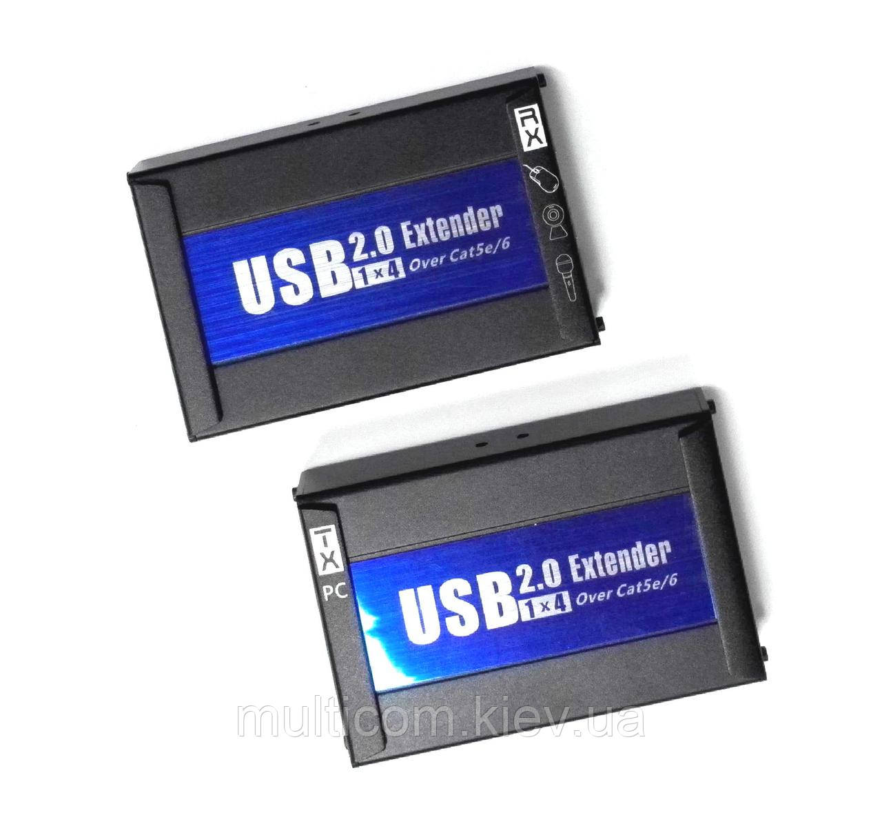 03-03-175. USB EXTENDER: передавач (TX) + отримувач (RX) + 4xUSB, + RS232, HSV2615