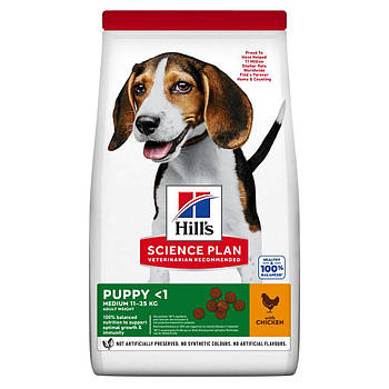 Сухий корм Хілс Hill’s Science Plan Puppy Medium Breed для цуценят середніх порід з куркою, 2,5 кг