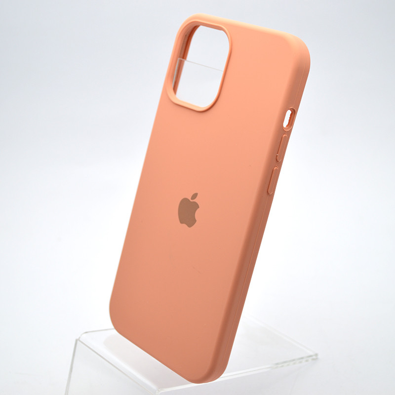Чохол накладка Silicon Case Full Cover для iPhone 12 Pro Max Peach Персиковий, фото 3